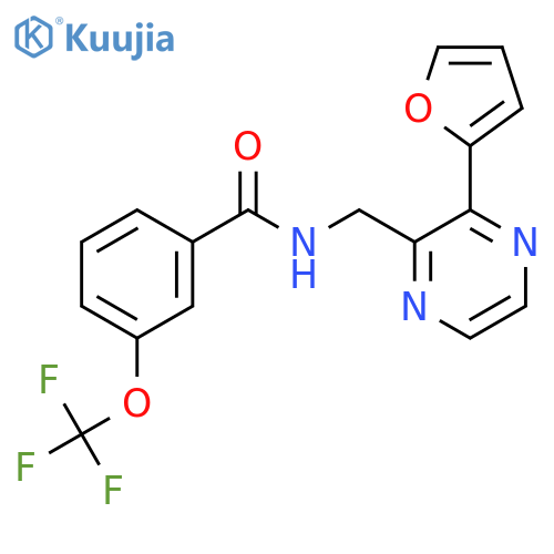 N-{3-(furan-2-yl)pyrazin-2-ylmethyl}-3-(trifluoromethoxy)benzamide structure