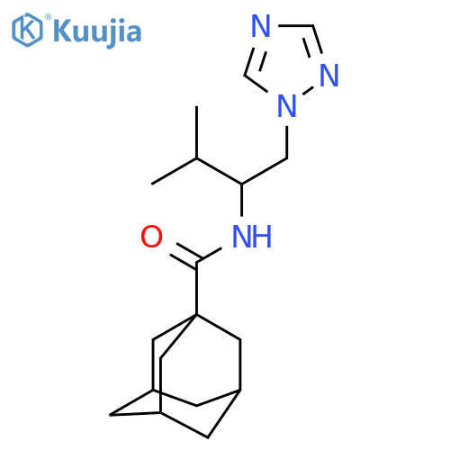 N-[3-methyl-1-(1H-1,2,4-triazol-1-yl)butan-2-yl]adamantane-1-carboxamide structure