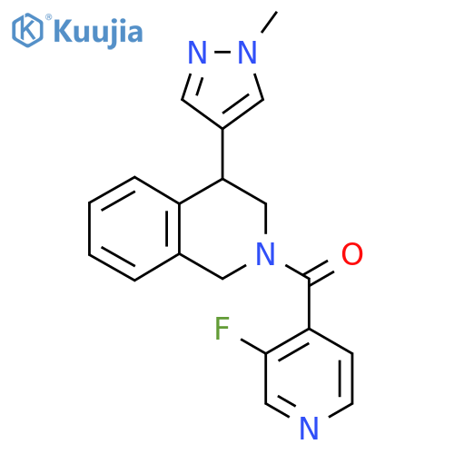 2-(3-fluoropyridine-4-carbonyl)-4-(1-methyl-1H-pyrazol-4-yl)-1,2,3,4-tetrahydroisoquinoline structure