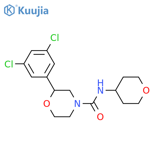2-(3,5-dichlorophenyl)-N-(oxan-4-yl)morpholine-4-carboxamide structure
