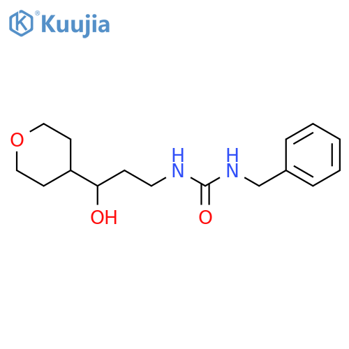 1-benzyl-3-[3-hydroxy-3-(oxan-4-yl)propyl]urea structure