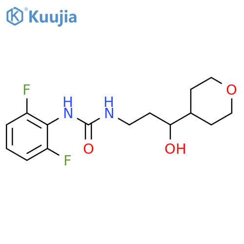 3-(2,6-difluorophenyl)-1-[3-hydroxy-3-(oxan-4-yl)propyl]urea structure
