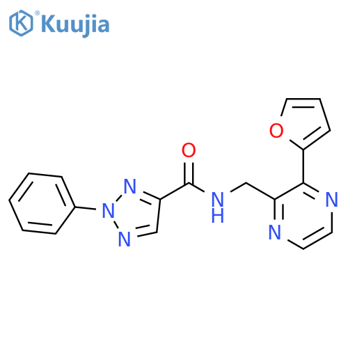 N-{3-(furan-2-yl)pyrazin-2-ylmethyl}-2-phenyl-2H-1,2,3-triazole-4-carboxamide structure