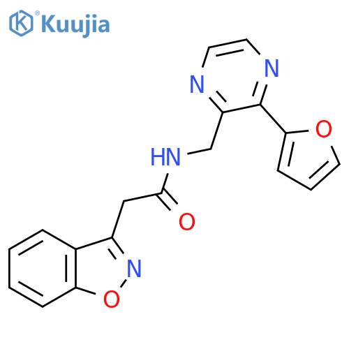 2-(1,2-benzoxazol-3-yl)-N-{3-(furan-2-yl)pyrazin-2-ylmethyl}acetamide structure
