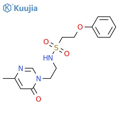 N-[2-(4-methyl-6-oxo-1,6-dihydropyrimidin-1-yl)ethyl]-2-phenoxyethane-1-sulfonamide structure