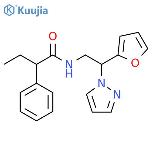 N-[2-(furan-2-yl)-2-(1H-pyrazol-1-yl)ethyl]-2-phenylbutanamide structure