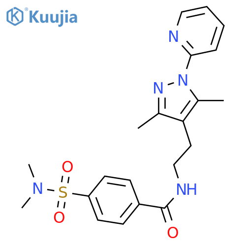 N-{2-3,5-dimethyl-1-(pyridin-2-yl)-1H-pyrazol-4-ylethyl}-4-(dimethylsulfamoyl)benzamide structure