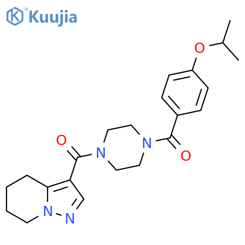 1-[4-(propan-2-yloxy)benzoyl]-4-{4H,5H,6H,7H-pyrazolo[1,5-a]pyridine-3-carbonyl}piperazine structure