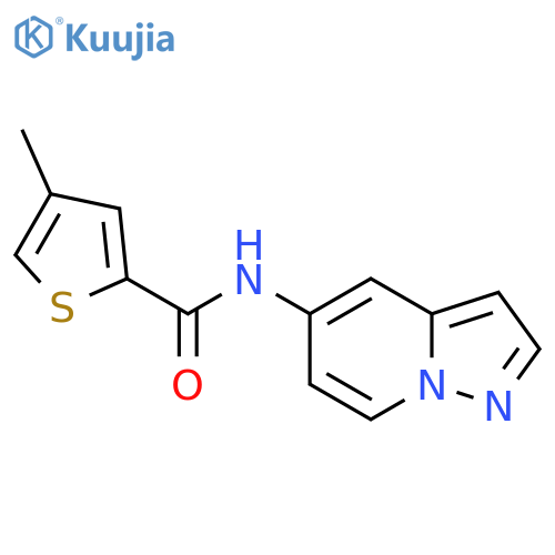 4-methyl-N-{pyrazolo[1,5-a]pyridin-5-yl}thiophene-2-carboxamide structure