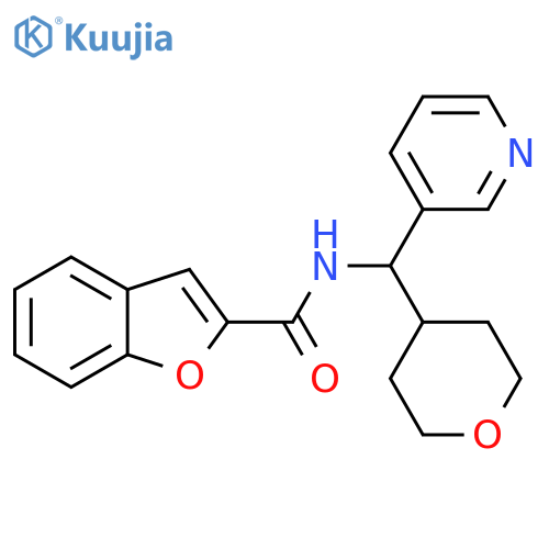 N-[(oxan-4-yl)(pyridin-3-yl)methyl]-1-benzofuran-2-carboxamide structure