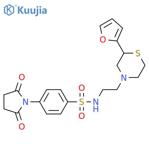4-(2,5-dioxopyrrolidin-1-yl)-N-2-(furan-2-yl)-2-(thiomorpholin-4-yl)ethylbenzene-1-sulfonamide structure