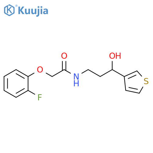 2-(2-fluorophenoxy)-N-[3-hydroxy-3-(thiophen-3-yl)propyl]acetamide structure