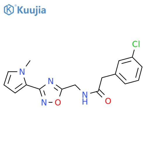 2-(3-chlorophenyl)-N-{[3-(1-methyl-1H-pyrrol-2-yl)-1,2,4-oxadiazol-5-yl]methyl}acetamide structure