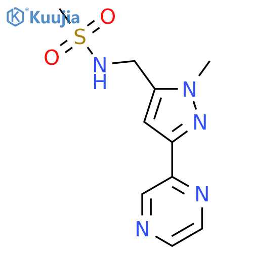 N-{1-methyl-3-(pyrazin-2-yl)-1H-pyrazol-5-ylmethyl}methanesulfonamide structure