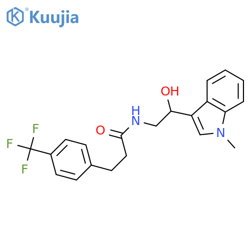 N-[2-hydroxy-2-(1-methyl-1H-indol-3-yl)ethyl]-3-[4-(trifluoromethyl)phenyl]propanamide structure