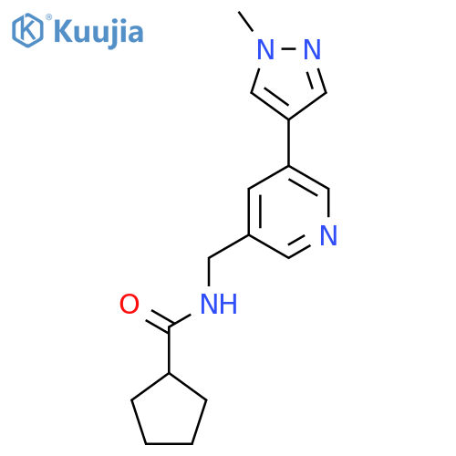 N-{5-(1-methyl-1H-pyrazol-4-yl)pyridin-3-ylmethyl}cyclopentanecarboxamide structure