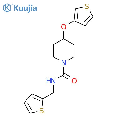 N-[(thiophen-2-yl)methyl]-4-(thiophen-3-yloxy)piperidine-1-carboxamide structure