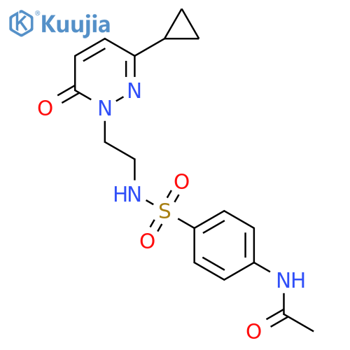 N-(4-{[2-(3-cyclopropyl-6-oxo-1,6-dihydropyridazin-1-yl)ethyl]sulfamoyl}phenyl)acetamide structure