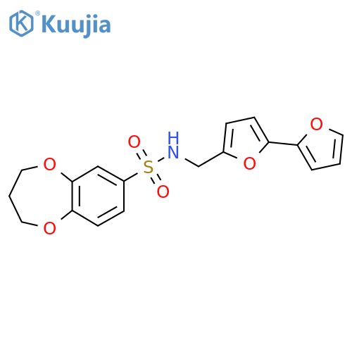N-({2,2'-bifuran-5-yl}methyl)-3,4-dihydro-2H-1,5-benzodioxepine-7-sulfonamide structure
