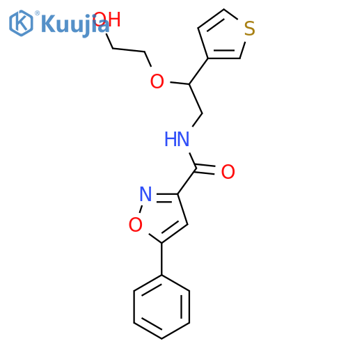 N-2-(2-hydroxyethoxy)-2-(thiophen-3-yl)ethyl-5-phenyl-1,2-oxazole-3-carboxamide structure