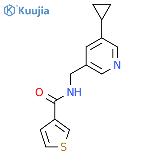 N-(5-cyclopropylpyridin-3-yl)methylthiophene-3-carboxamide structure