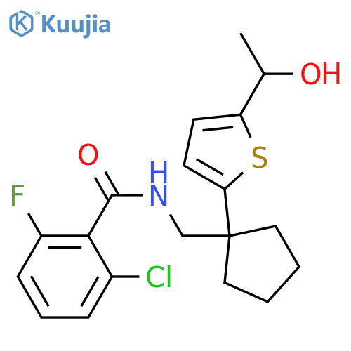 2-chloro-6-fluoro-N-({1-[5-(1-hydroxyethyl)thiophen-2-yl]cyclopentyl}methyl)benzamide structure
