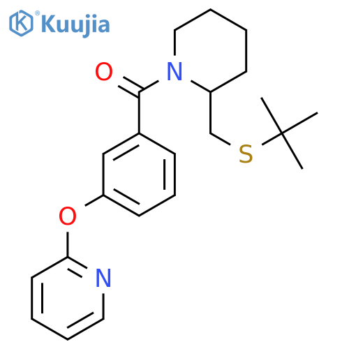 2-(3-{2-[(tert-butylsulfanyl)methyl]piperidine-1-carbonyl}phenoxy)pyridine structure