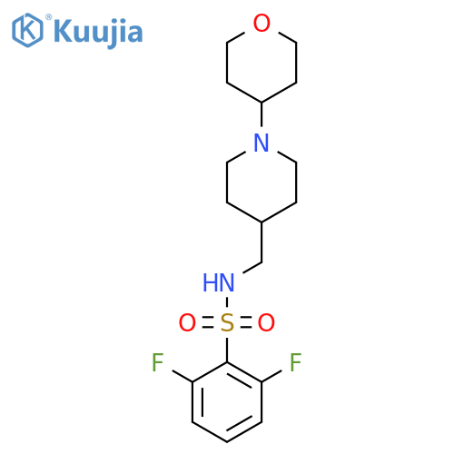 2,6-difluoro-N-{[1-(oxan-4-yl)piperidin-4-yl]methyl}benzene-1-sulfonamide structure