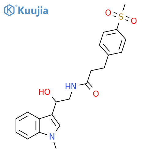N-[2-hydroxy-2-(1-methyl-1H-indol-3-yl)ethyl]-3-(4-methanesulfonylphenyl)propanamide structure