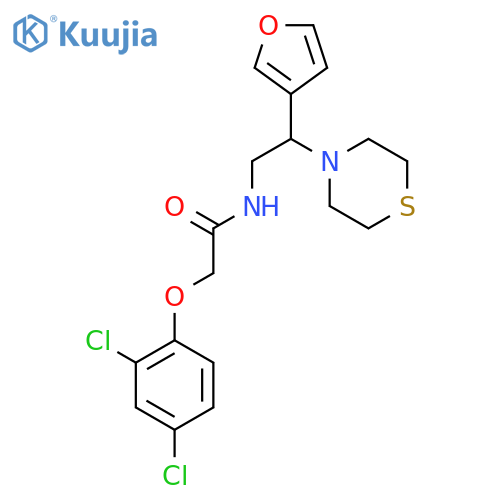 2-(2,4-dichlorophenoxy)-N-2-(furan-3-yl)-2-(thiomorpholin-4-yl)ethylacetamide structure