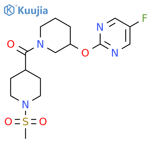 5-fluoro-2-{[1-(1-methanesulfonylpiperidine-4-carbonyl)piperidin-3-yl]oxy}pyrimidine structure