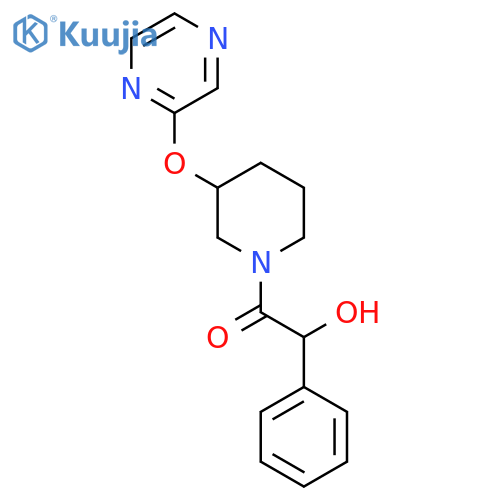 2-hydroxy-2-phenyl-1-[3-(pyrazin-2-yloxy)piperidin-1-yl]ethan-1-one structure