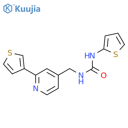 3-(thiophen-2-yl)-1-{[2-(thiophen-3-yl)pyridin-4-yl]methyl}urea structure