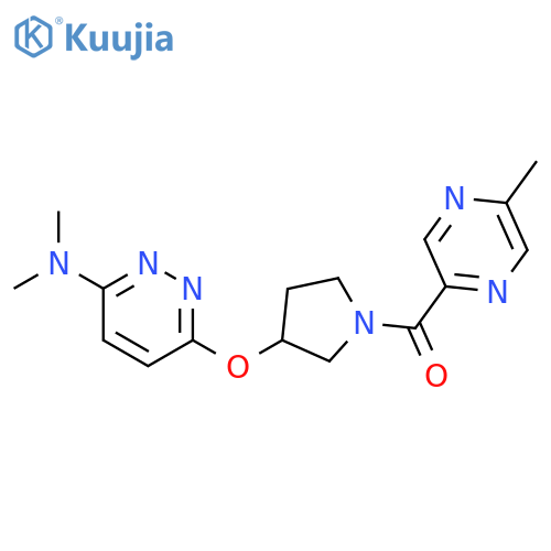 N,N-dimethyl-6-{[1-(5-methylpyrazine-2-carbonyl)pyrrolidin-3-yl]oxy}pyridazin-3-amine structure