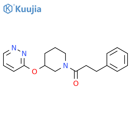 3-phenyl-1-[3-(pyridazin-3-yloxy)piperidin-1-yl]propan-1-one structure