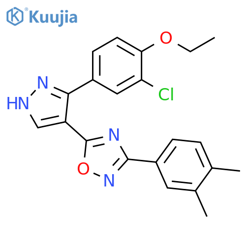 5-[3-(3-Chloro-4-ethoxyphenyl)-1H-pyrazol-4-yl]-3-(3,4-dimethylphenyl)-1,2,4-oxadiazole structure