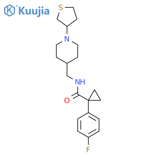 1-(4-fluorophenyl)-N-{1-(thiolan-3-yl)piperidin-4-ylmethyl}cyclopropane-1-carboxamide structure