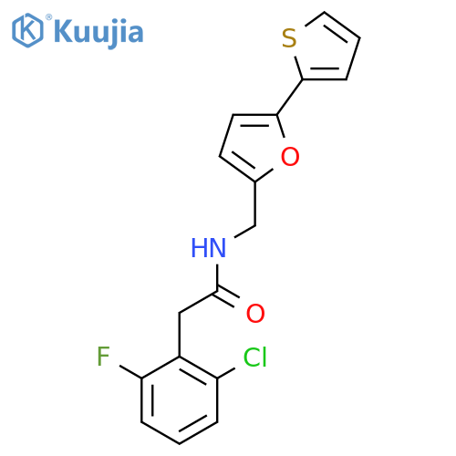 2-(2-chloro-6-fluorophenyl)-N-{5-(thiophen-2-yl)furan-2-ylmethyl}acetamide structure