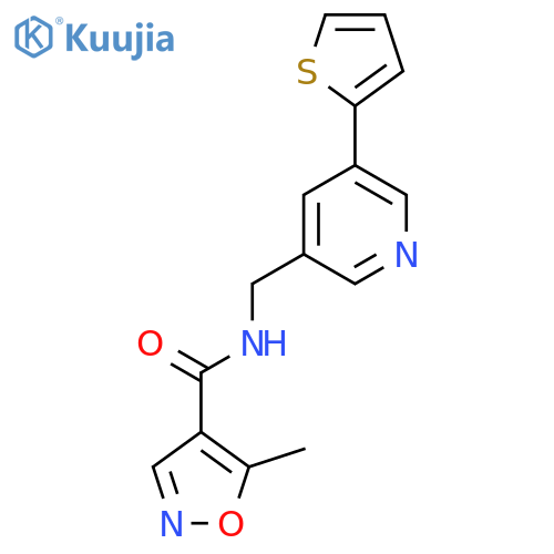 5-methyl-N-{[5-(thiophen-2-yl)pyridin-3-yl]methyl}-1,2-oxazole-4-carboxamide structure