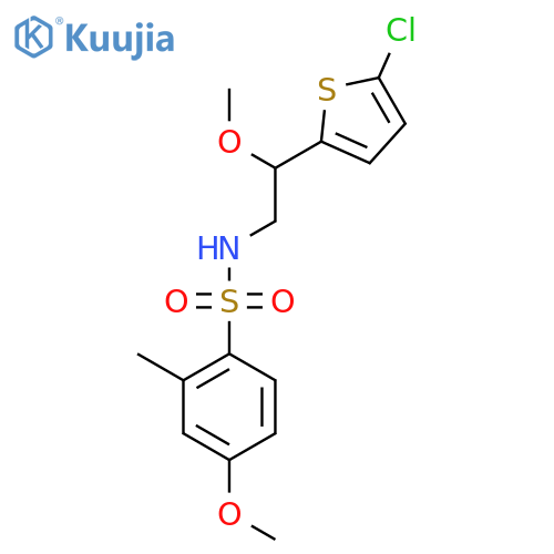 N-[2-(5-chlorothiophen-2-yl)-2-methoxyethyl]-4-methoxy-2-methylbenzene-1-sulfonamide structure