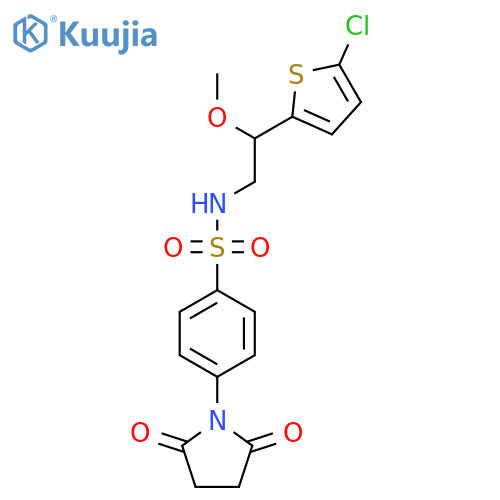 N-[2-(5-chlorothiophen-2-yl)-2-methoxyethyl]-4-(2,5-dioxopyrrolidin-1-yl)benzene-1-sulfonamide structure