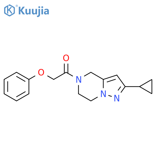 1-{2-cyclopropyl-4H,5H,6H,7H-pyrazolo1,5-apyrazin-5-yl}-2-phenoxyethan-1-one structure