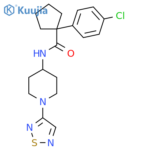 1-(4-chlorophenyl)-N-1-(1,2,5-thiadiazol-3-yl)piperidin-4-ylcyclopentane-1-carboxamide structure