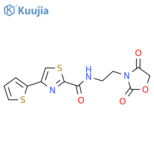 N-2-(2,4-dioxo-1,3-oxazolidin-3-yl)ethyl-4-(thiophen-2-yl)-1,3-thiazole-2-carboxamide structure