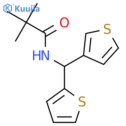 2,2-dimethyl-N-(thiophen-2-yl)(thiophen-3-yl)methylpropanamide structure