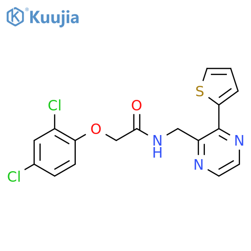 2-(2,4-dichlorophenoxy)-N-{3-(thiophen-2-yl)pyrazin-2-ylmethyl}acetamide structure