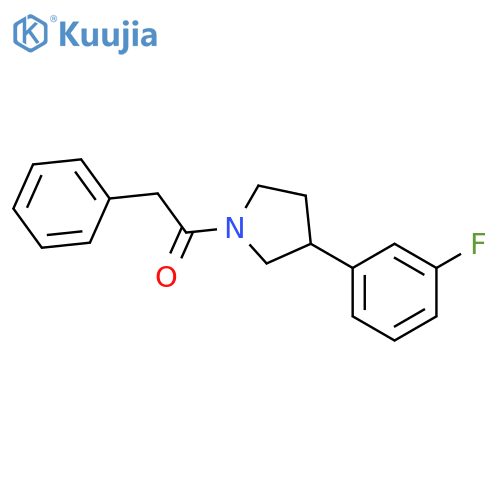 1-[3-(3-fluorophenyl)pyrrolidin-1-yl]-2-phenylethan-1-one structure