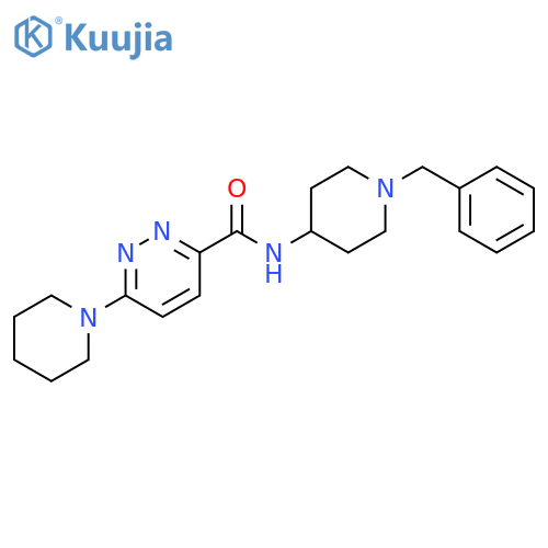 N-(1-benzylpiperidin-4-yl)-6-(piperidin-1-yl)pyridazine-3-carboxamide structure