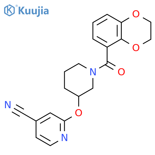2-{[1-(2,3-dihydro-1,4-benzodioxine-5-carbonyl)piperidin-3-yl]oxy}pyridine-4-carbonitrile structure