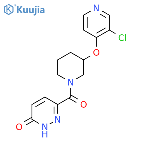 6-{3-[(3-chloropyridin-4-yl)oxy]piperidine-1-carbonyl}-2,3-dihydropyridazin-3-one structure